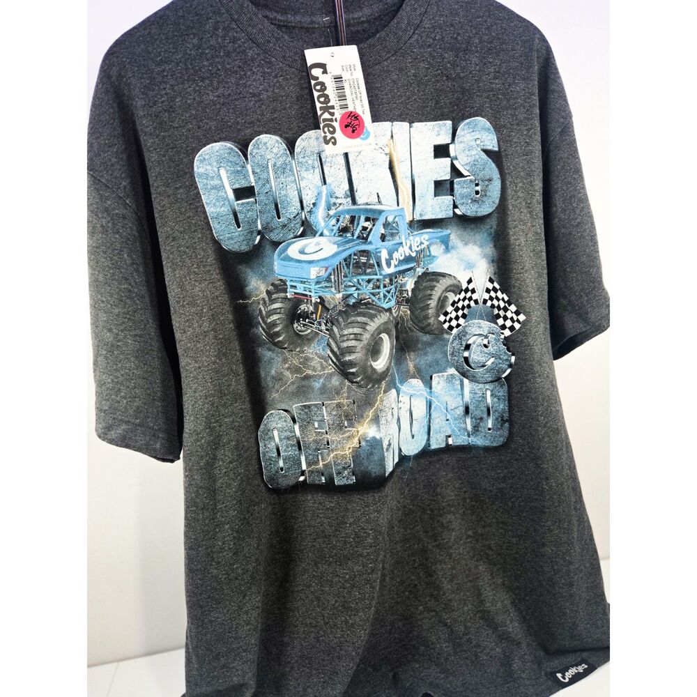 Cookies Off Road Monster Truck Graphic T-Shirt Charcoal Gray XL NWT